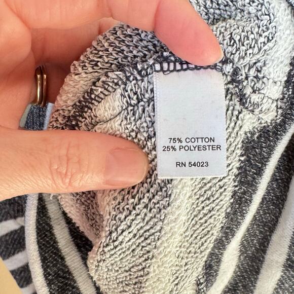 Banana Republic Womens Terry Cloth Sweater Size Small Striped Popover Fisherman - Picture 6 of 10